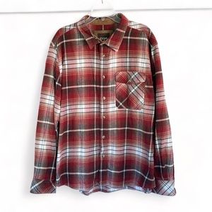 CQR Tactical Series Men's 2XL Cotton Flannel Shirt Long Sleeve Plaid Red NWOT